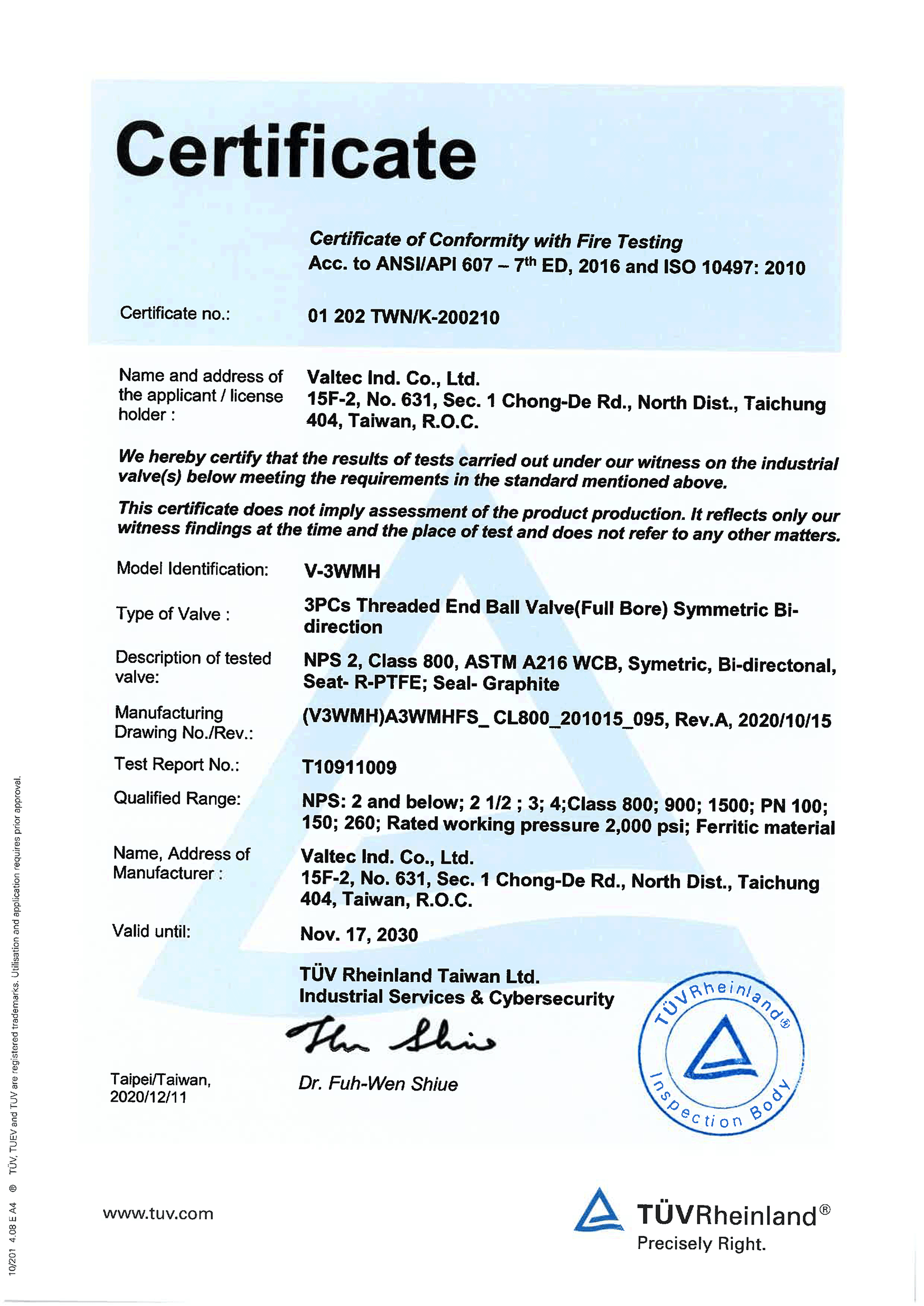 Global Certifications | Valtec - Quality Accreditations