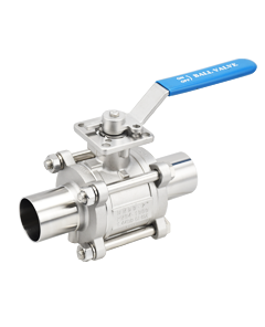 3-PC HIGH PURITY BALL VALVE-DIRECT MOUNT-LONG BUTT WELD END