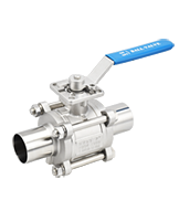 3-PC HIGH PURITY BALL VALVE-DIRECT MOUNT-LONG BUTT WELD END